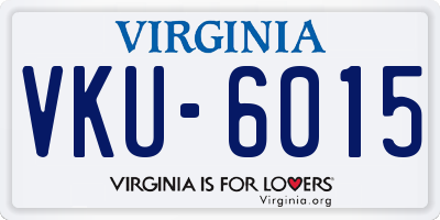 VA license plate VKU6015