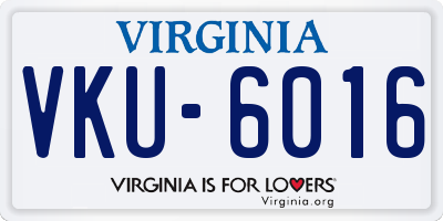 VA license plate VKU6016