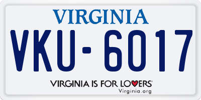 VA license plate VKU6017
