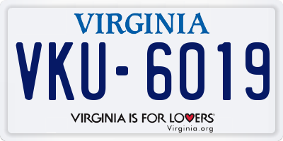 VA license plate VKU6019