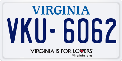 VA license plate VKU6062