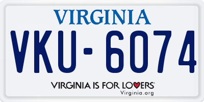 VA license plate VKU6074