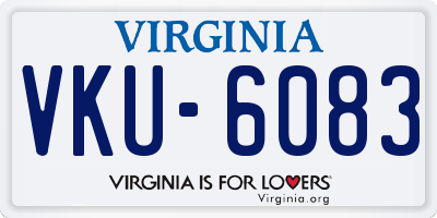 VA license plate VKU6083