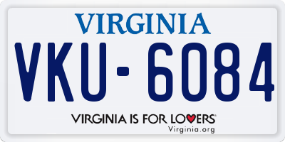 VA license plate VKU6084