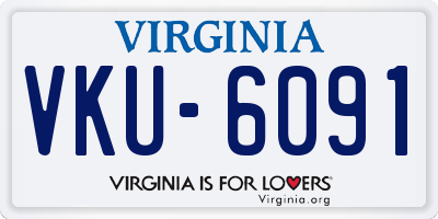 VA license plate VKU6091