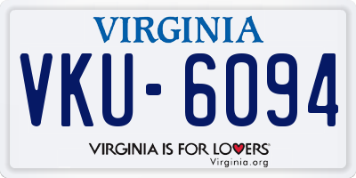 VA license plate VKU6094