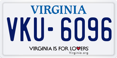 VA license plate VKU6096