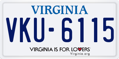 VA license plate VKU6115