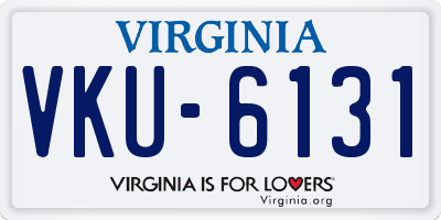 VA license plate VKU6131
