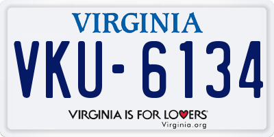 VA license plate VKU6134