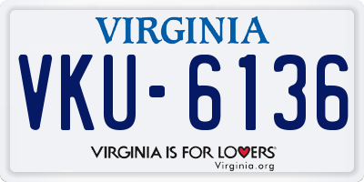 VA license plate VKU6136