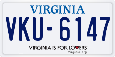 VA license plate VKU6147