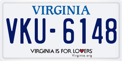 VA license plate VKU6148