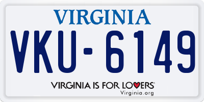 VA license plate VKU6149