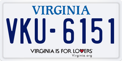 VA license plate VKU6151
