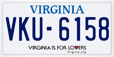 VA license plate VKU6158