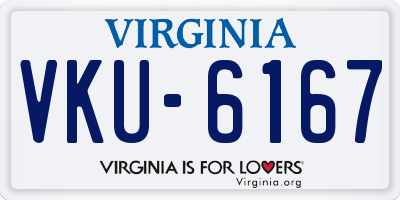 VA license plate VKU6167
