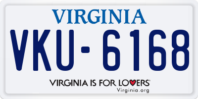 VA license plate VKU6168