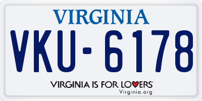 VA license plate VKU6178
