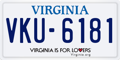 VA license plate VKU6181