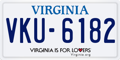 VA license plate VKU6182