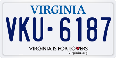 VA license plate VKU6187
