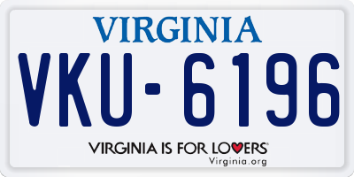 VA license plate VKU6196