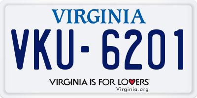 VA license plate VKU6201