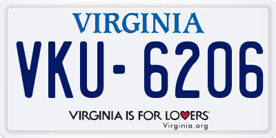 VA license plate VKU6206
