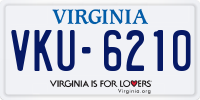 VA license plate VKU6210