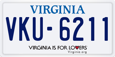 VA license plate VKU6211