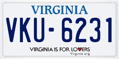 VA license plate VKU6231