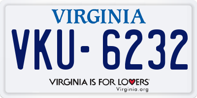 VA license plate VKU6232