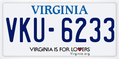 VA license plate VKU6233