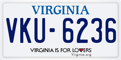 VA license plate VKU6236