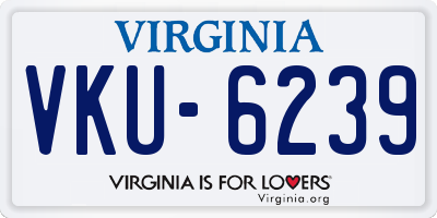 VA license plate VKU6239