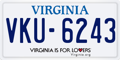 VA license plate VKU6243