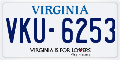 VA license plate VKU6253