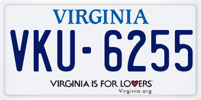 VA license plate VKU6255