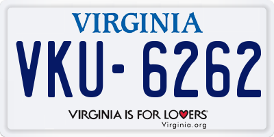 VA license plate VKU6262
