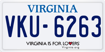VA license plate VKU6263