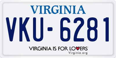 VA license plate VKU6281