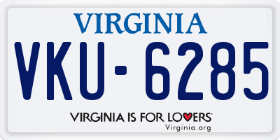 VA license plate VKU6285