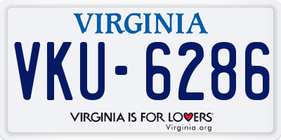 VA license plate VKU6286
