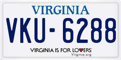 VA license plate VKU6288