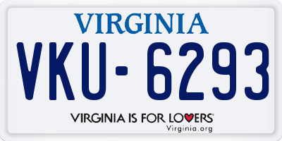 VA license plate VKU6293