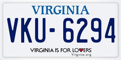 VA license plate VKU6294