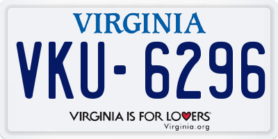 VA license plate VKU6296