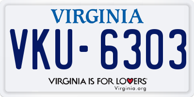 VA license plate VKU6303