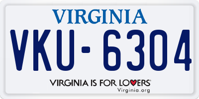 VA license plate VKU6304